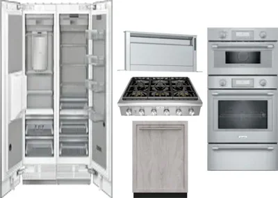 6 Piece Package Includes Refrigerator, Freezer, Cooktop, Wall Oven, Hood And Dishwasher