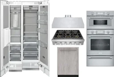 6 Piece Package Includes Refrigerator, Freezer, Cooktop, Wall Oven, Hood And Dishwasher