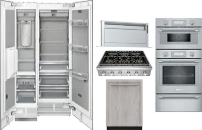 6 Piece Package Includes Refrigerator, Freezer, Cooktop, Wall Oven, Hood And Dishwasher