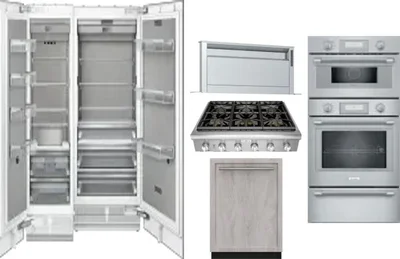 6 Piece Package Includes Refrigerator, Freezer, Cooktop, Wall Oven, Hood And Dishwasher