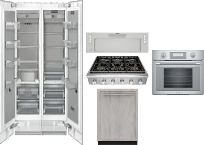 6 Piece Package Includes Refrigerator, Freezer, Cooktop, Wall Oven, Hood And Dishwasher