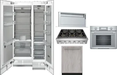6 Piece Package Includes Refrigerator, Freezer, Cooktop, Wall Oven, Hood And Dishwasher