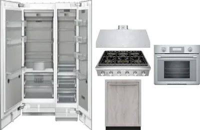 6 Piece Package Includes Refrigerator, Freezer, Cooktop, Wall Oven, Hood And Dishwasher