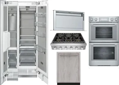 6 Piece Package Includes Refrigerator, Freezer, Cooktop, Wall Oven, Hood And Dishwasher