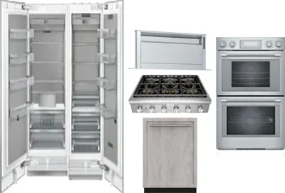 6 Piece Package Includes Refrigerator, Freezer, Cooktop, Wall Oven, Hood And Dishwasher