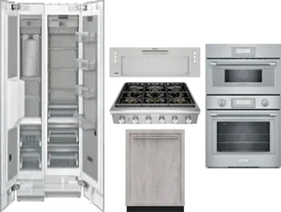 6 Piece Package Includes Refrigerator, Freezer, Cooktop, Wall Oven, Hood And Dishwasher