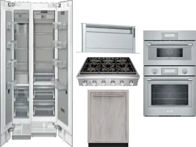 6 Piece Package Includes Refrigerator, Freezer, Cooktop, Wall Oven, Hood And Dishwasher