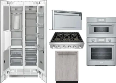 6 Piece Package Includes Refrigerator, Freezer, Cooktop, Wall Oven, Hood And Dishwasher