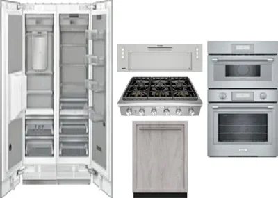 6 Piece Package Includes Refrigerator, Freezer, Cooktop, Wall Oven, Hood And Dishwasher
