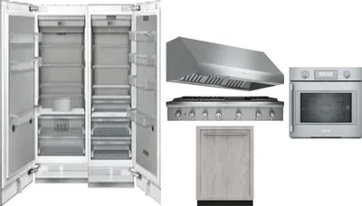 6 Piece Package Includes Refrigerator, Freezer, Cooktop, Wall Oven, Hood And Dishwasher