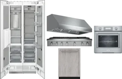 6 Piece Package Includes Refrigerator, Freezer, Cooktop, Wall Oven, Hood And Dishwasher