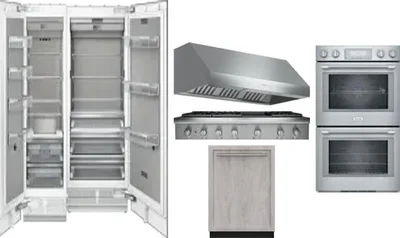 6 Piece Package Includes Refrigerator, Freezer, Cooktop, Wall Oven, Hood And Dishwasher