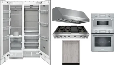 6 Piece Package Includes Refrigerator, Freezer, Cooktop, Wall Oven, Hood And Dishwasher
