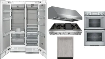 6 Piece Package Includes Refrigerator, Freezer, Cooktop, Wall Oven, Hood And Dishwasher