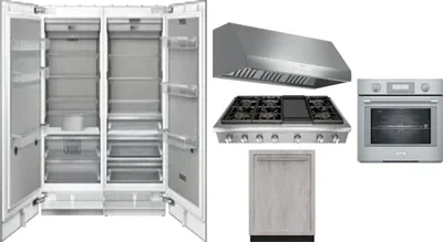6 Piece Package Includes Refrigerator, Freezer, Cooktop, Wall Oven, Hood And Dishwasher