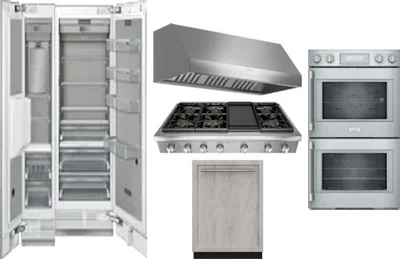 6 Piece Package Includes Refrigerator, Freezer, Cooktop, Wall Oven, Hood And Dishwasher