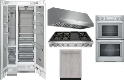 6 Piece Package Includes Refrigerator, Freezer, Cooktop, Wall Oven, Hood And Dishwasher