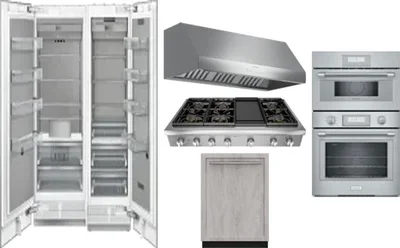 6 Piece Package Includes Refrigerator, Freezer, Cooktop, Wall Oven, Hood And Dishwasher