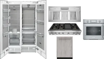 6 Piece Package Includes Refrigerator, Freezer, Cooktop, Wall Oven, Hood And Dishwasher