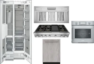 6 Piece Package Includes Refrigerator, Freezer, Cooktop, Wall Oven, Hood And Dishwasher