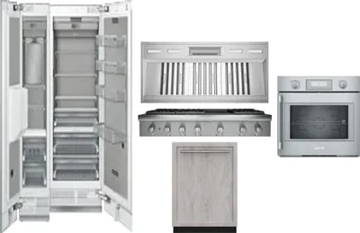 6 Piece Package Includes Refrigerator, Freezer, Cooktop, Wall Oven, Hood And Dishwasher