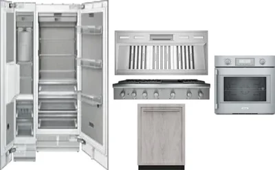 6 Piece Package Includes Refrigerator, Freezer, Cooktop, Wall Oven, Hood And Dishwasher