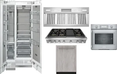 6 Piece Package Includes Refrigerator, Freezer, Cooktop, Wall Oven, Hood And Dishwasher