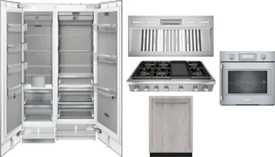 6 Piece Package Includes Refrigerator, Freezer, Cooktop, Wall Oven, Hood And Dishwasher
