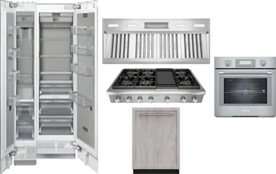 6 Piece Package Includes Refrigerator, Freezer, Cooktop, Wall Oven, Hood And Dishwasher
