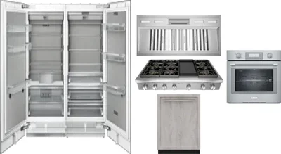 6 Piece Package Includes Refrigerator, Freezer, Cooktop, Wall Oven, Hood And Dishwasher