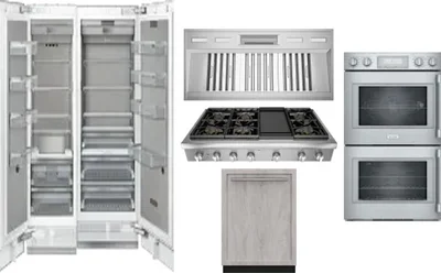 6 Piece Package Includes Refrigerator, Freezer, Cooktop, Wall Oven, Hood And Dishwasher