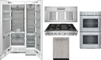6 Piece Package Includes Refrigerator, Freezer, Cooktop, Wall Oven, Hood And Dishwasher