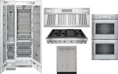 6 Piece Package Includes Refrigerator, Freezer, Cooktop, Wall Oven, Hood And Dishwasher