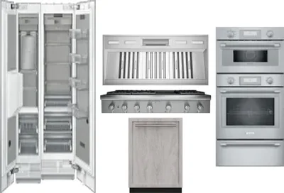 6 Piece Package Includes Refrigerator, Freezer, Cooktop, Wall Oven, Hood And Dishwasher