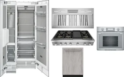 6 Piece Package Includes Refrigerator, Freezer, Cooktop, Wall Oven, Hood And Dishwasher