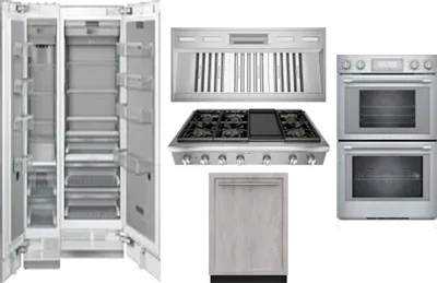 6 Piece Package Includes Refrigerator, Freezer, Cooktop, Wall Oven, Hood And Dishwasher
