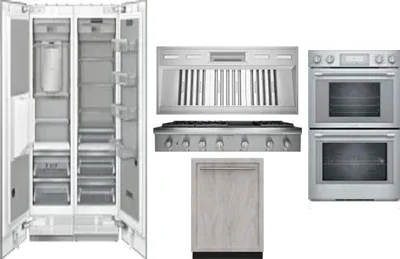 6 Piece Package Includes Refrigerator, Freezer, Cooktop, Wall Oven, Hood And Dishwasher