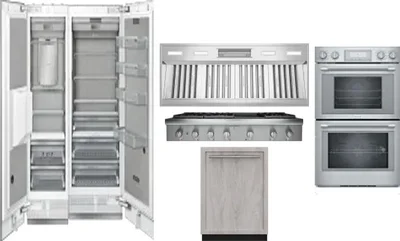 6 Piece Package Includes Refrigerator, Freezer, Cooktop, Wall Oven, Hood And Dishwasher