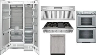 6 Piece Package Includes Refrigerator, Freezer, Cooktop, Wall Oven, Hood And Dishwasher