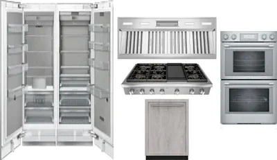 6 Piece Package Includes Refrigerator, Freezer, Cooktop, Wall Oven, Hood And Dishwasher