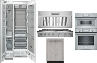 6 Piece Package Includes Refrigerator, Freezer, Cooktop, Wall Oven, Hood And Dishwasher