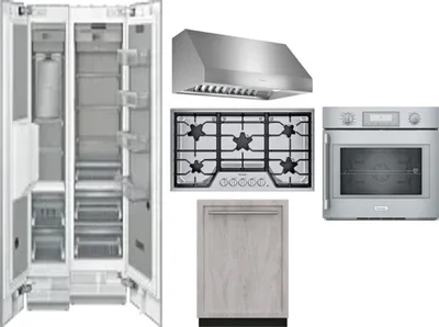 6 Piece Package Includes Refrigerator, Freezer, Cooktop, Wall Oven, Hood And Dishwasher