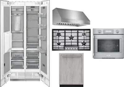 6 Piece Package Includes Refrigerator, Freezer, Cooktop, Wall Oven, Hood And Dishwasher
