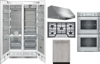 6 Piece Package Includes Refrigerator, Freezer, Cooktop, Wall Oven, Hood And Dishwasher