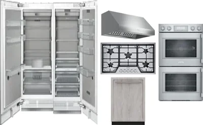 6 Piece Package Includes Refrigerator, Freezer, Cooktop, Wall Oven, Hood And Dishwasher