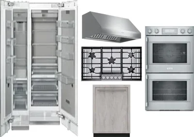 6 Piece Package Includes Refrigerator, Freezer, Cooktop, Wall Oven, Hood And Dishwasher