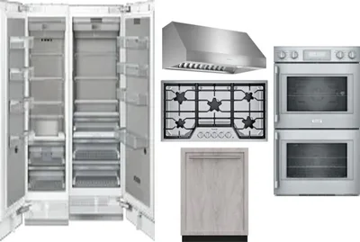 6 Piece Package Includes Refrigerator, Freezer, Cooktop, Wall Oven, Hood And Dishwasher