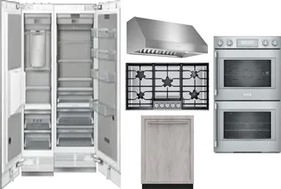 6 Piece Package Includes Refrigerator, Freezer, Cooktop, Wall Oven, Hood And Dishwasher