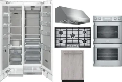 6 Piece Package Includes Refrigerator, Freezer, Cooktop, Wall Oven, Hood And Dishwasher