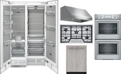 6 Piece Package Includes Refrigerator, Freezer, Cooktop, Wall Oven, Hood And Dishwasher